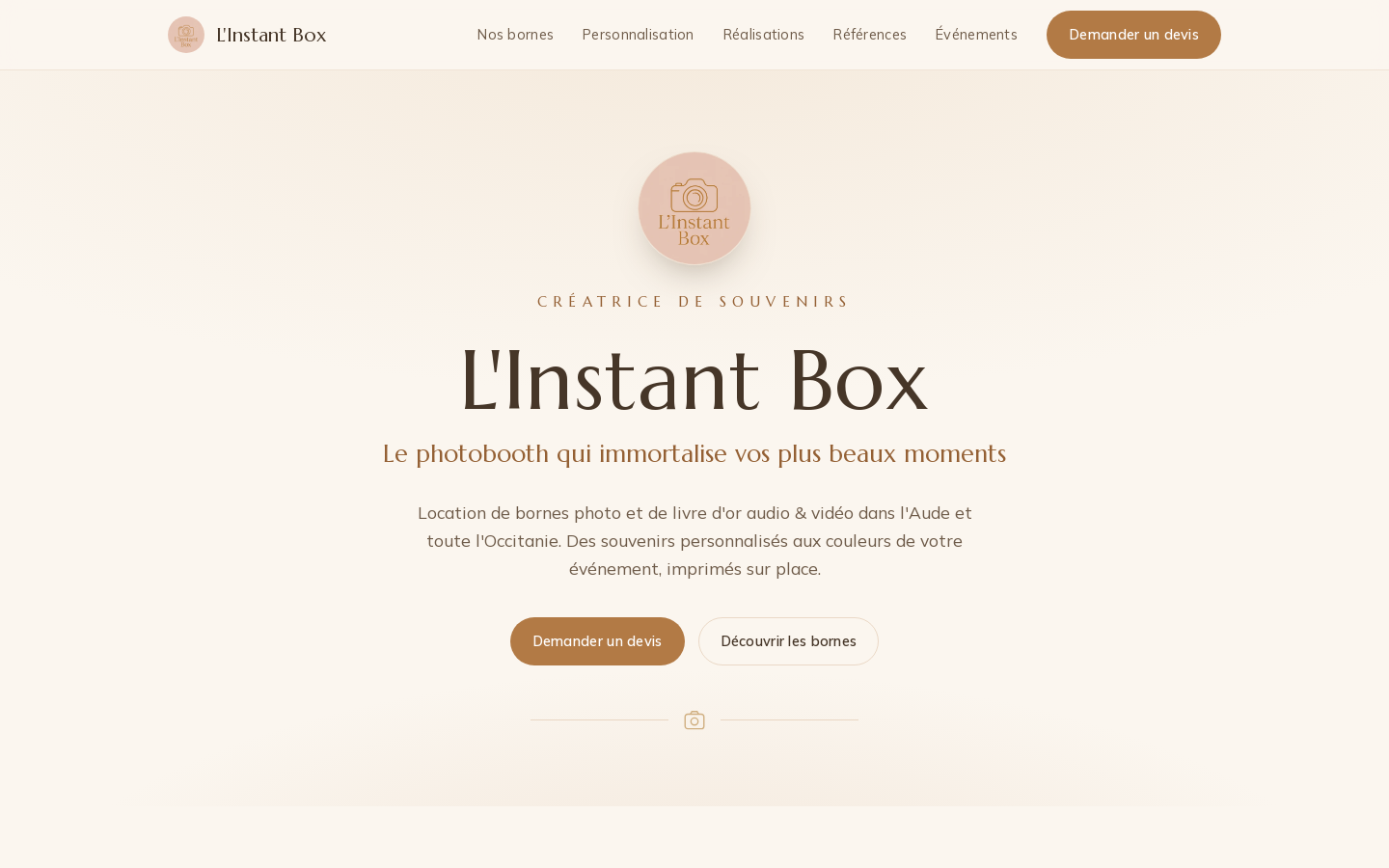Aperçu du site L'Instant Box